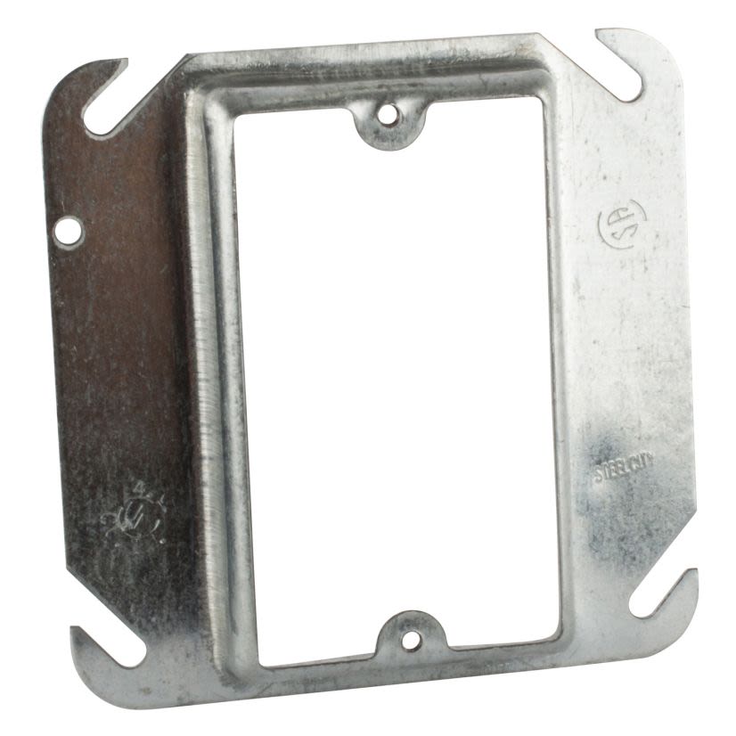 Steel City 52-C-14-5/8 Outlet Box Cover, 4 in L x 4 in W, Steel